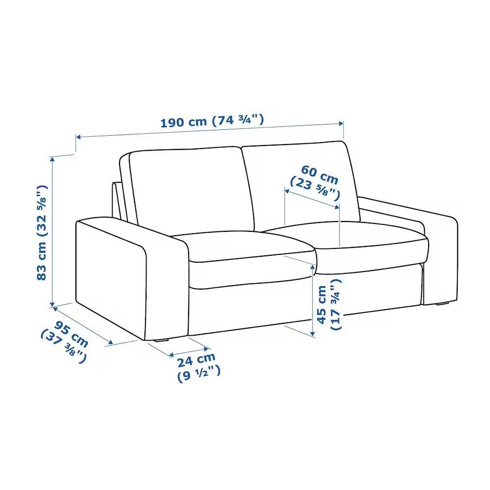 Прямой диван Кивик gray ИКЕА (IKEA) изображение товара