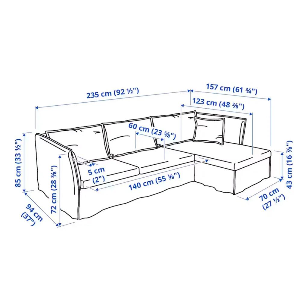 Угловой диван Бакселен beige ИКЕА (IKEA) изображение товара