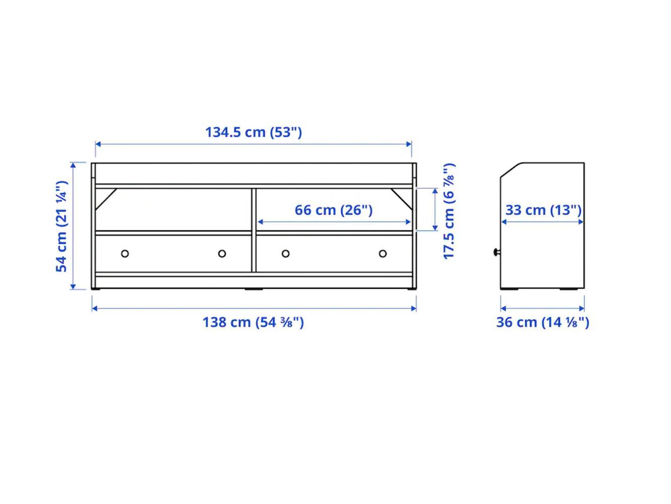 Тумба под телевизор Хауга 332 white ИКЕА (IKEA) изображение товара