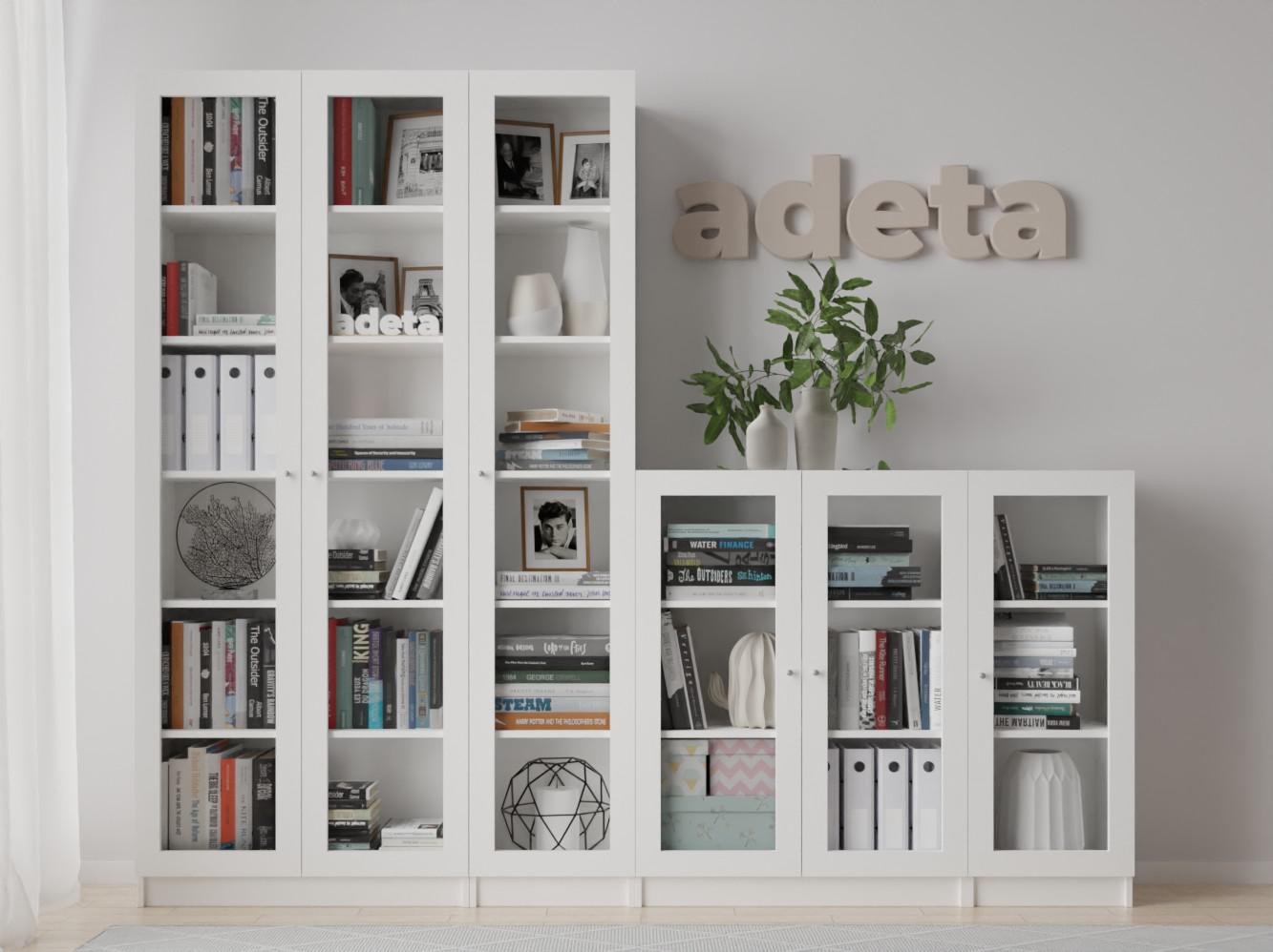 Книжный шкаф Билли 413 white ИКЕА (IKEA) со стеллажом изображение товара