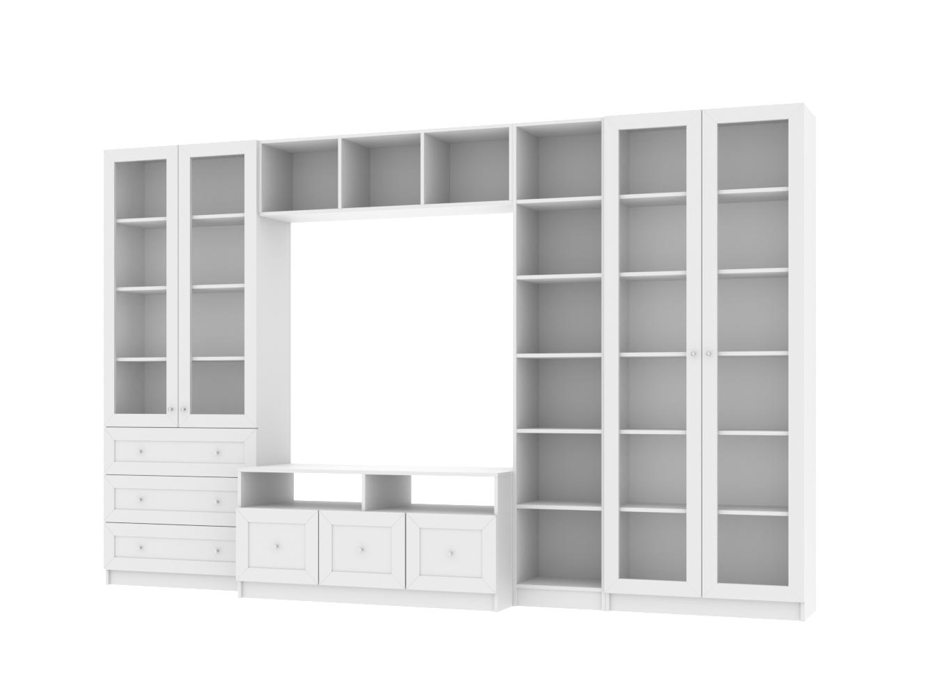 Книжный шкаф Билли 360 white ИКЕА (IKEA) с тумбой под телевизор изображение товара