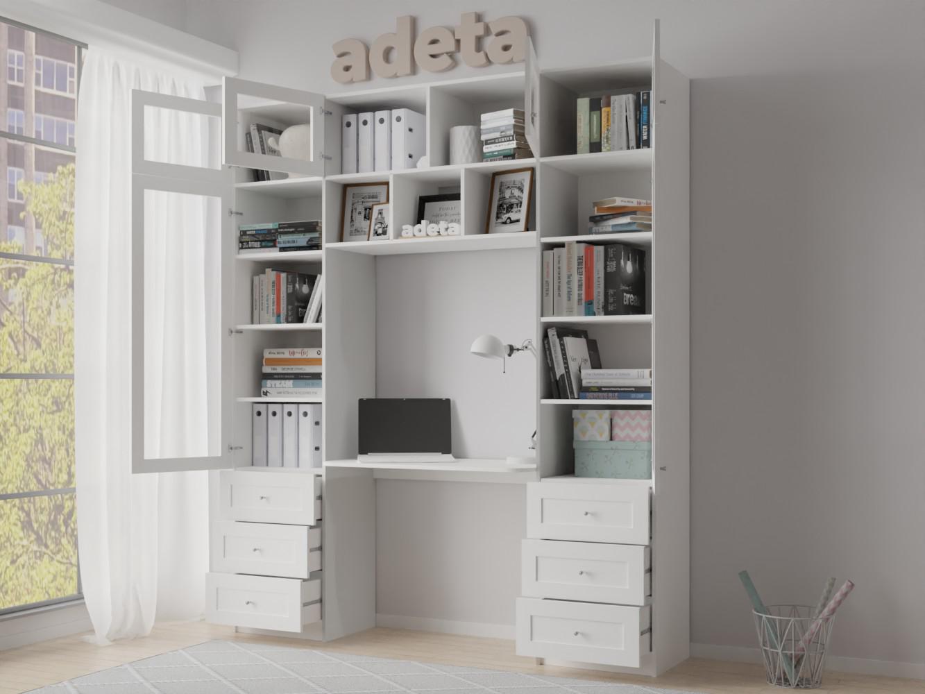 Книжный шкаф Билли 365 white ИКЕА (IKEA) с рабочим местом изображение товара