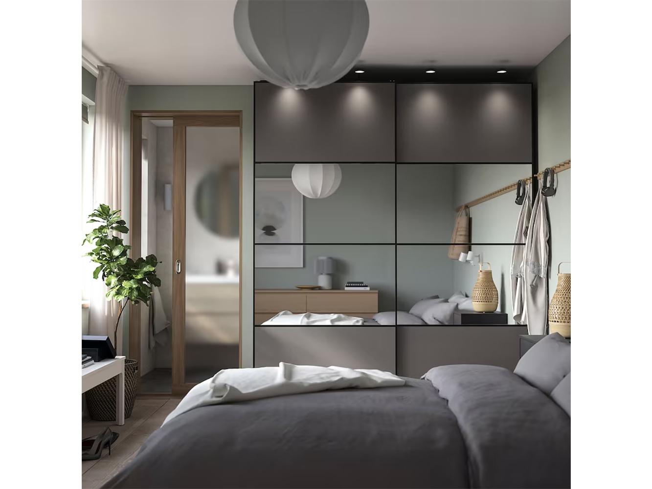 Шкаф купе Пакс Мехамн 14 dark gray ИКЕА (IKEA) изображение товара