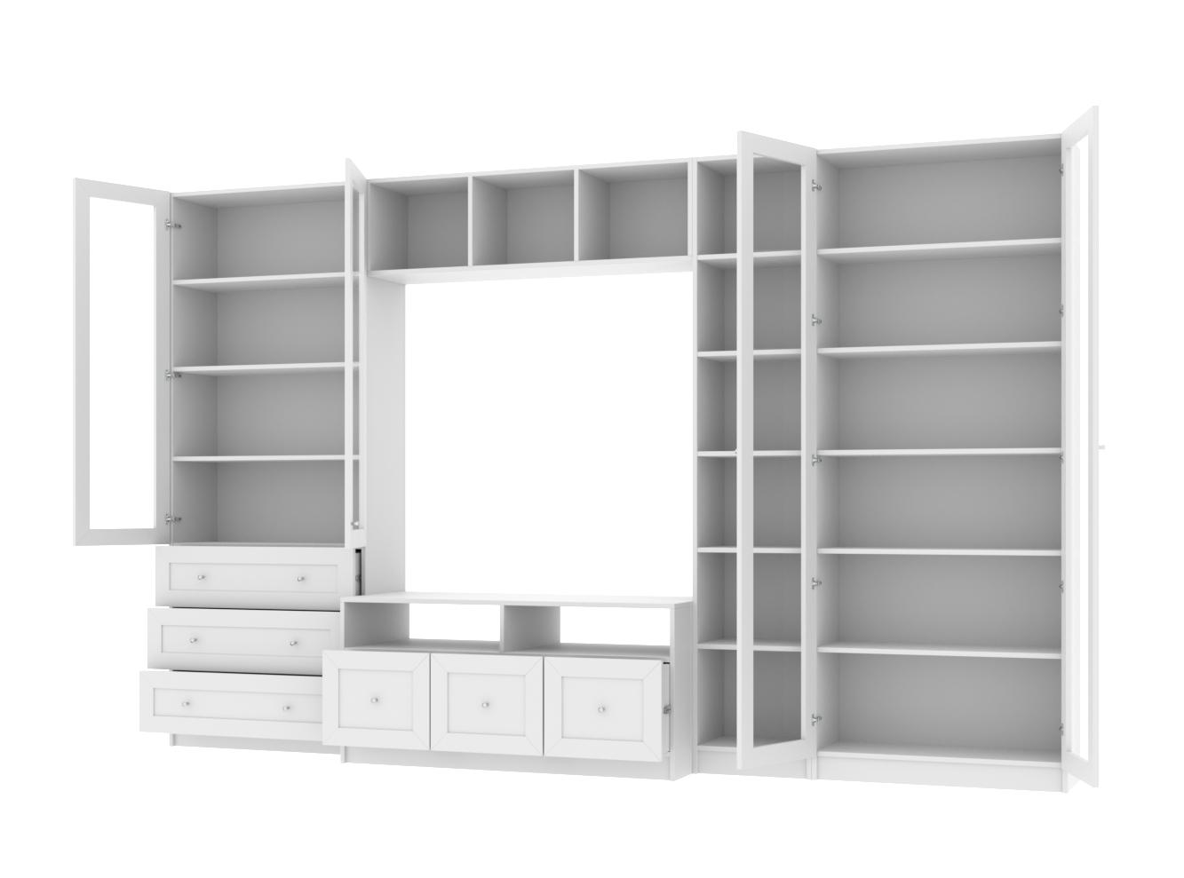 Книжный шкаф Билли 360 white ИКЕА (IKEA) с тумбой под телевизор изображение товара