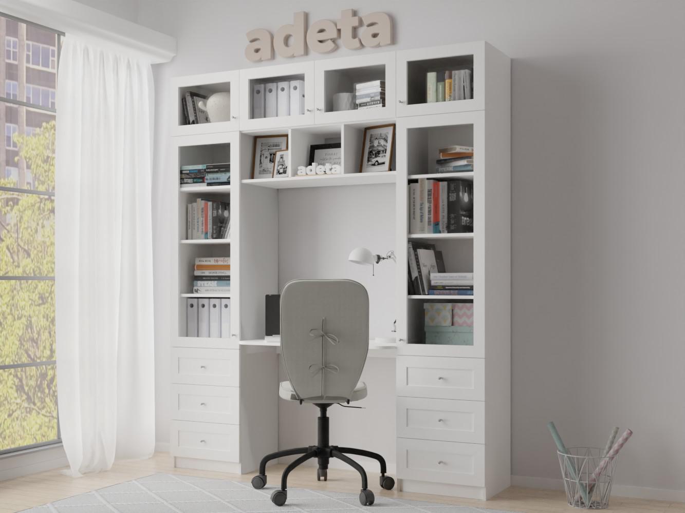 Книжный шкаф Билли 365 white ИКЕА (IKEA) с рабочим местом изображение товара