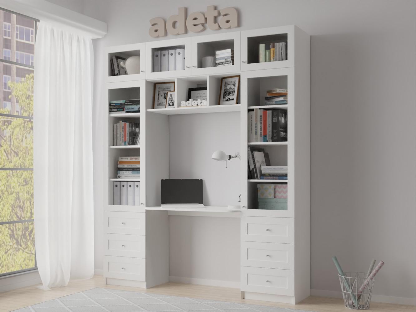 Книжный шкаф Билли 365 white ИКЕА (IKEA) с рабочим местом изображение товара