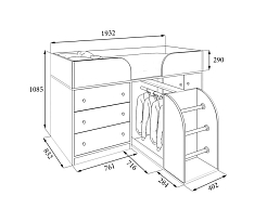 Изображение товара Кровать-чердак Астра 5 дуб молочный/оранжевый на сайте adeta.ru